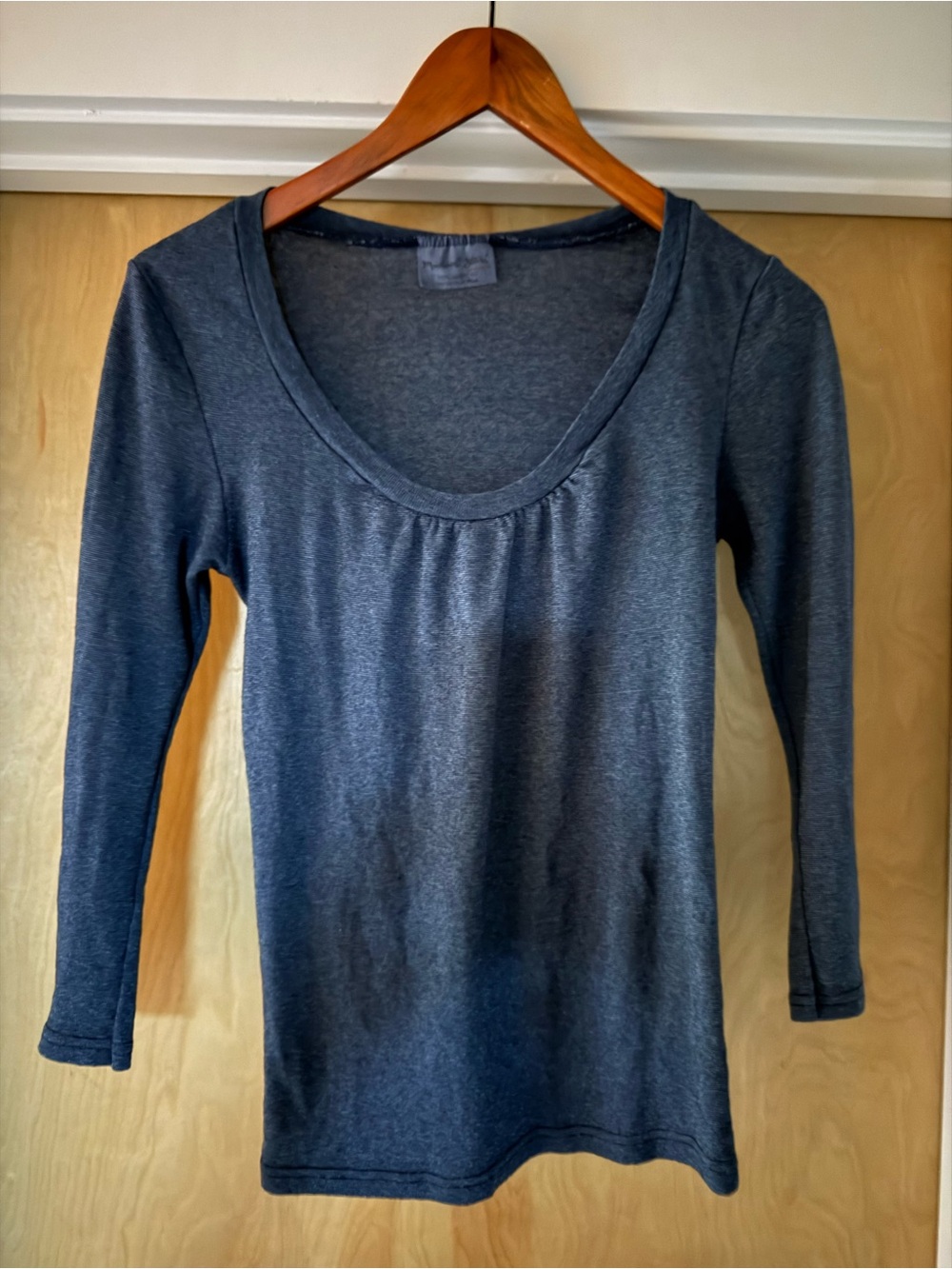 Michael Stars Scoop Neck Long-Sleeve Top - Slate